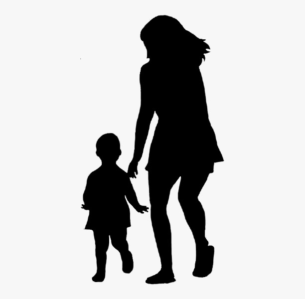 mother walking with child