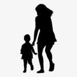 mother walking with child